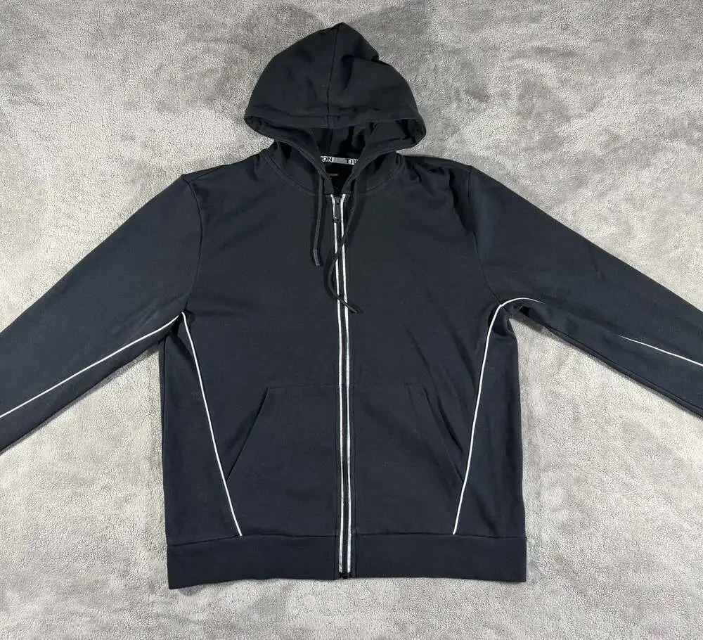 True Religion Vintage Y2K Men's Full Zip Hoodie Black Size Large